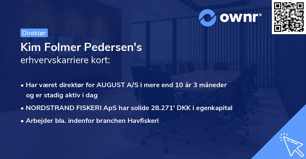 Kim Folmer Pedersen's erhvervskarriere kort