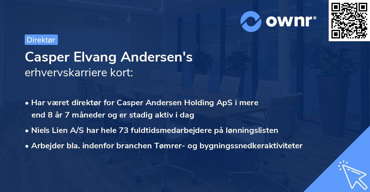 Casper Elvang Andersen's erhvervskarriere kort