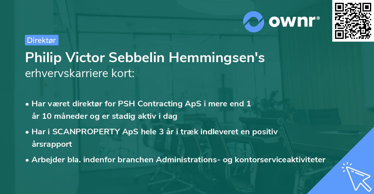 Philip Victor Sebbelin Hemmingsen's erhvervskarriere kort