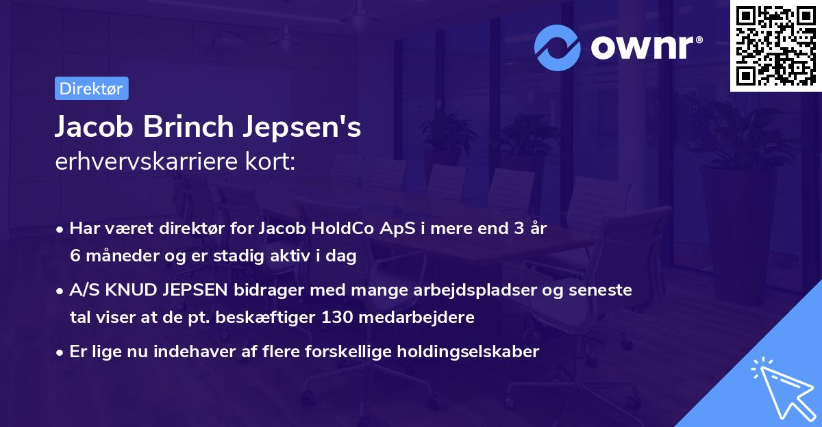 Jacob Brinch Jepsen's erhvervskarriere kort