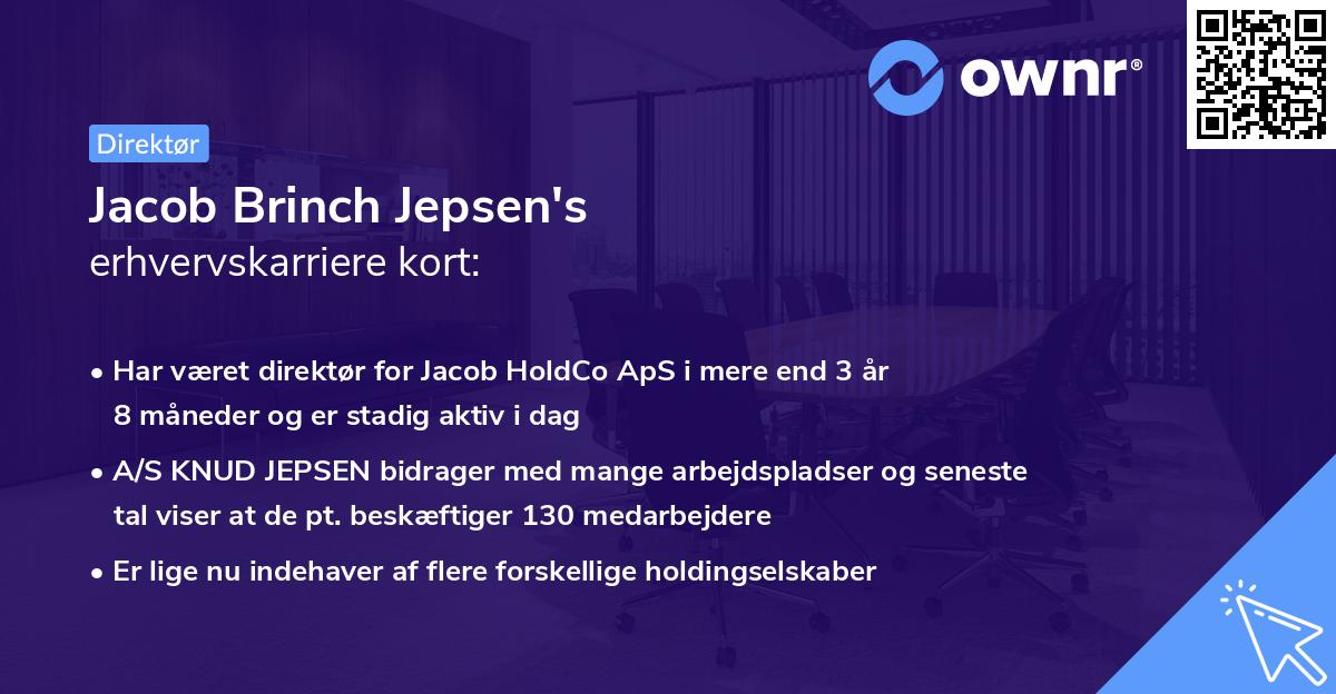 Jacob Brinch Jepsen's erhvervskarriere kort