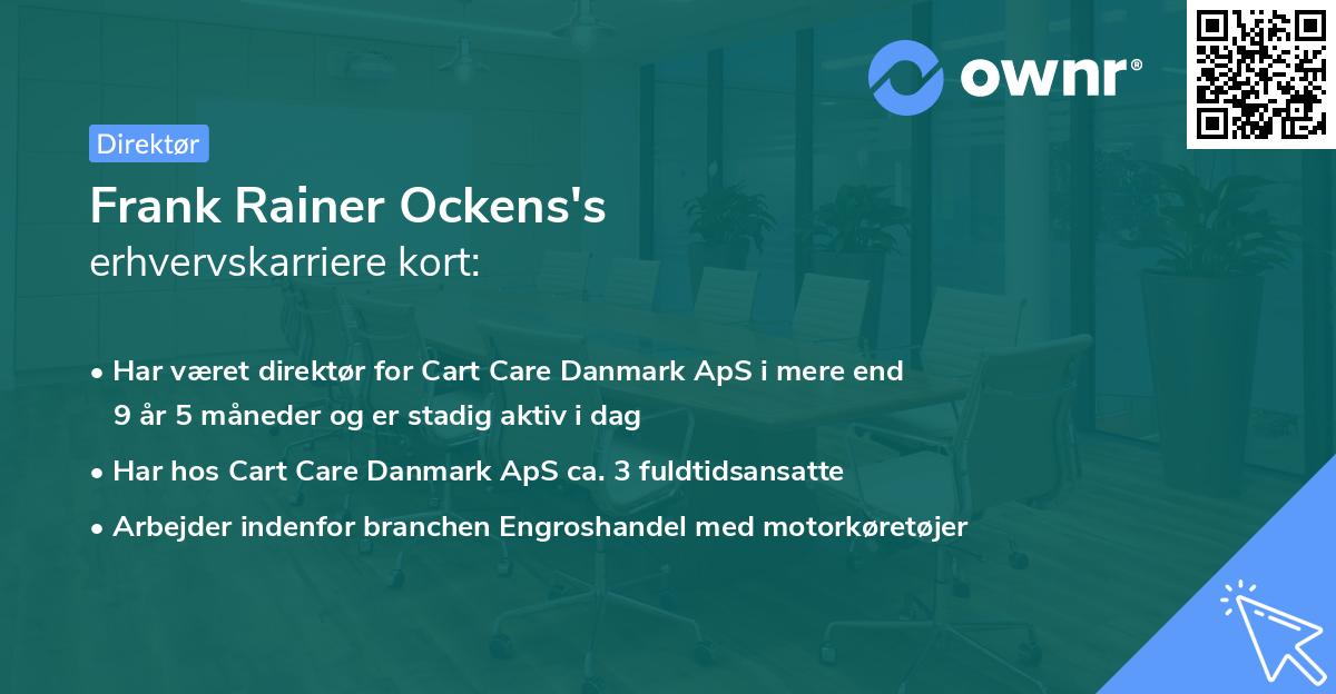 Frank Rainer Ockens's erhvervskarriere kort
