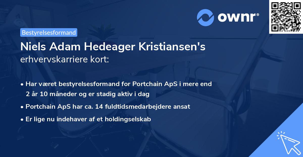 Niels Adam Hedeager Kristiansen's erhvervskarriere kort