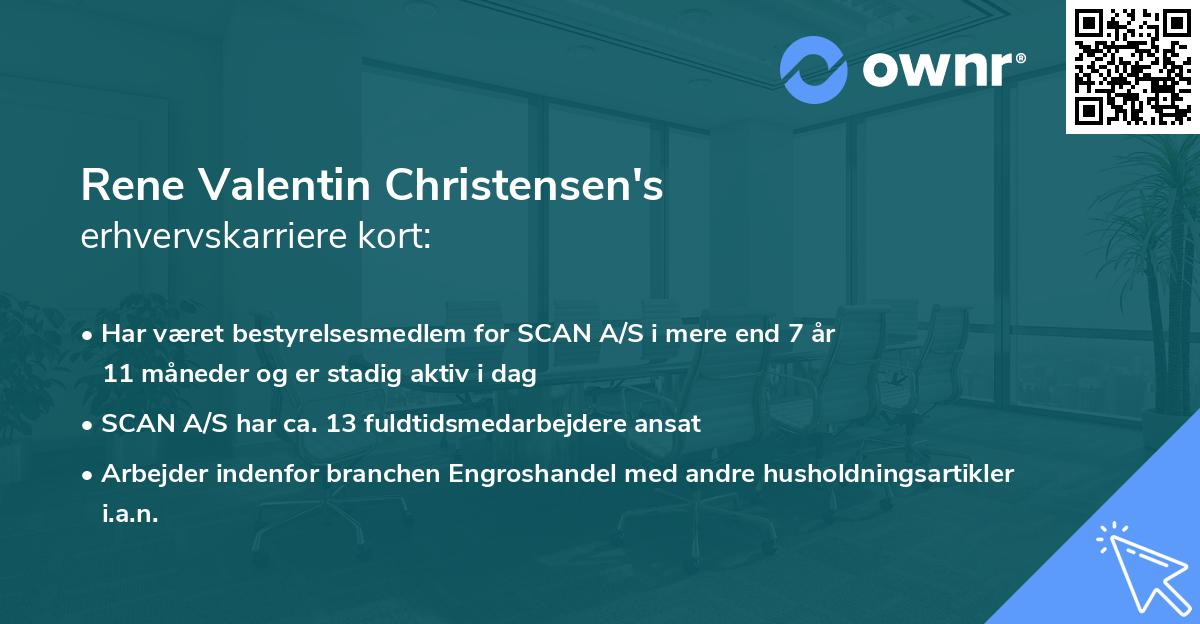 Rene Valentin Christensen's erhvervskarriere kort