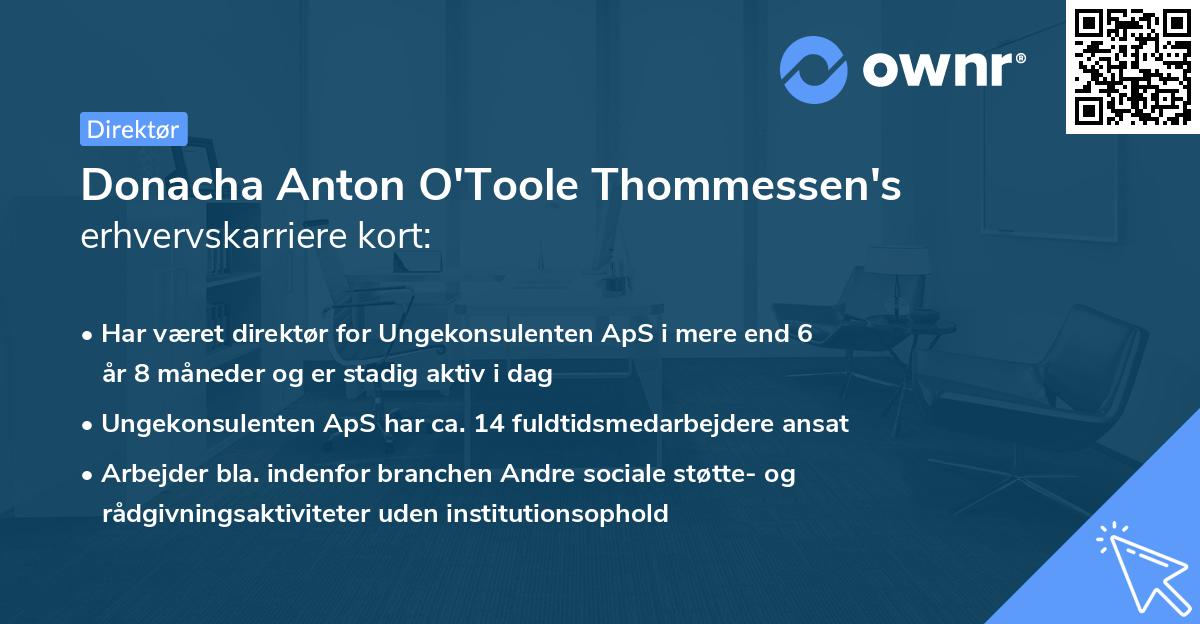 Donacha Anton O'Toole Thommessen's erhvervskarriere kort