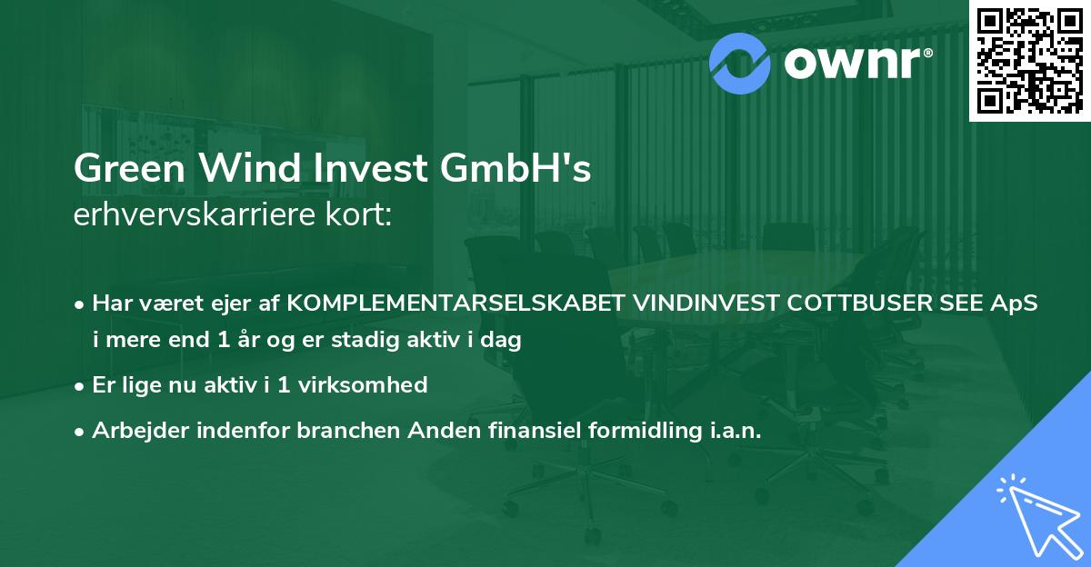 Green Wind Invest GmbH's erhvervskarriere kort