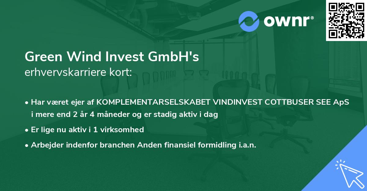 Green Wind Invest GmbH's erhvervskarriere kort