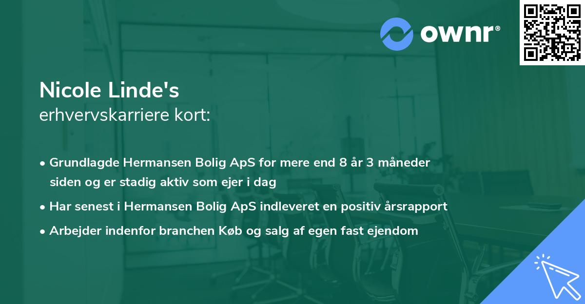 Nicole Linde's erhvervskarriere kort