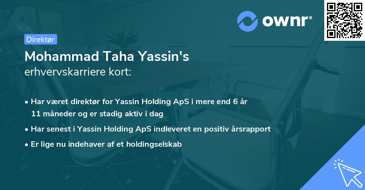 Mohammad Taha Yassin's erhvervskarriere kort