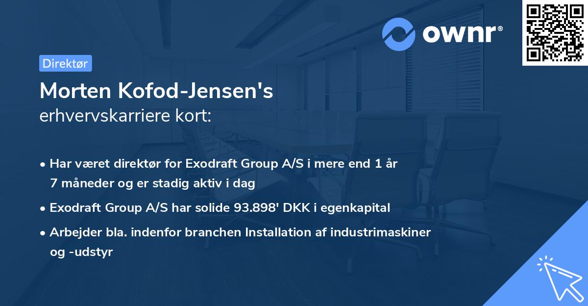 Morten Kofod-Jensen's erhvervskarriere kort