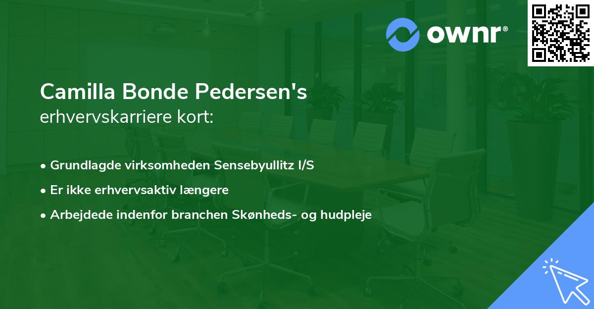 Camilla Bonde Pedersen's erhvervskarriere kort