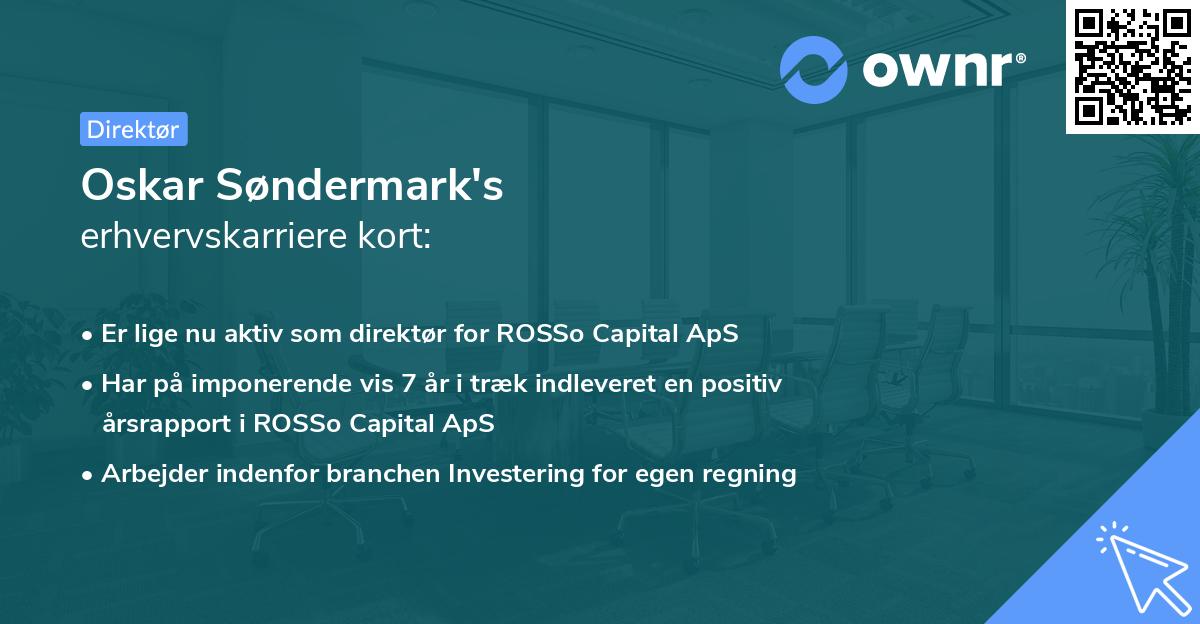 Oskar Søndermark's erhvervskarriere kort