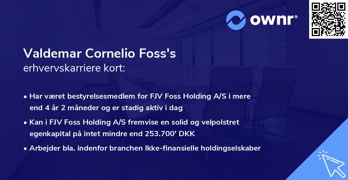 Valdemar Cornelio Foss's erhvervskarriere kort