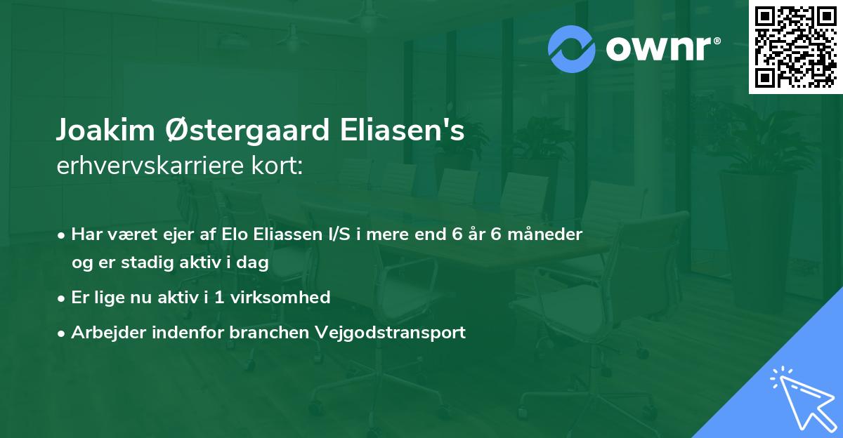 Joakim Østergaard Eliasen's erhvervskarriere kort