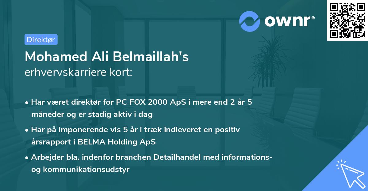 Mohamed Ali Belmaillah's erhvervskarriere kort