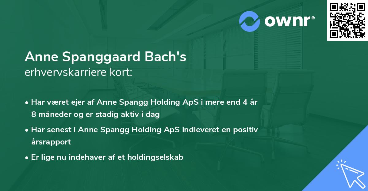 Anne Spanggaard Bach's erhvervskarriere kort