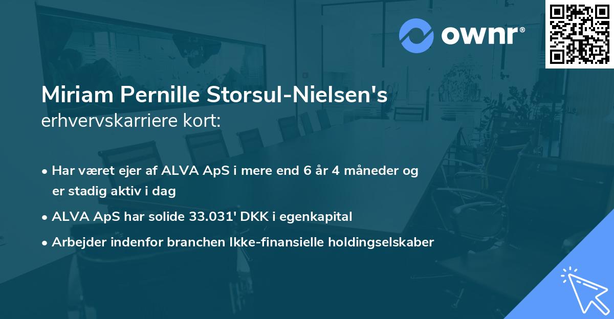 Miriam Pernille Storsul-Nielsen's erhvervskarriere kort