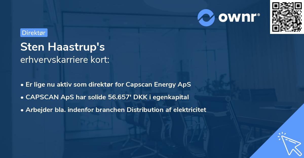 Sten Haastrup's erhvervskarriere kort