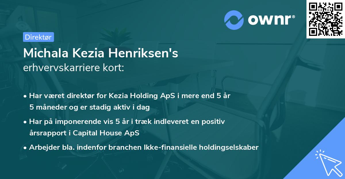 Michala Kezia Henriksen's erhvervskarriere kort