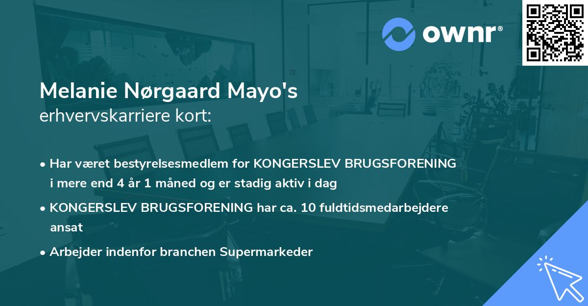 Melanie Nørgaard Mayo's erhvervskarriere kort