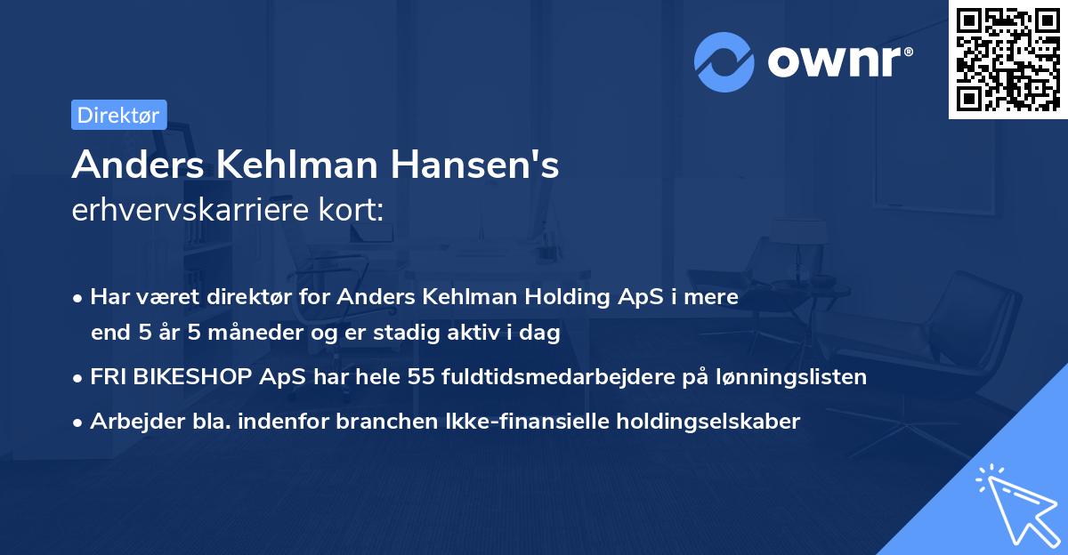 Anders Kehlman Hansen's erhvervskarriere kort