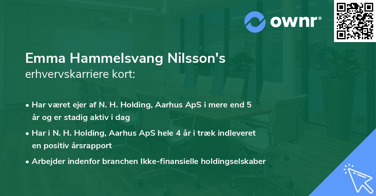 Emma Hammelsvang Nilsson's erhvervskarriere kort