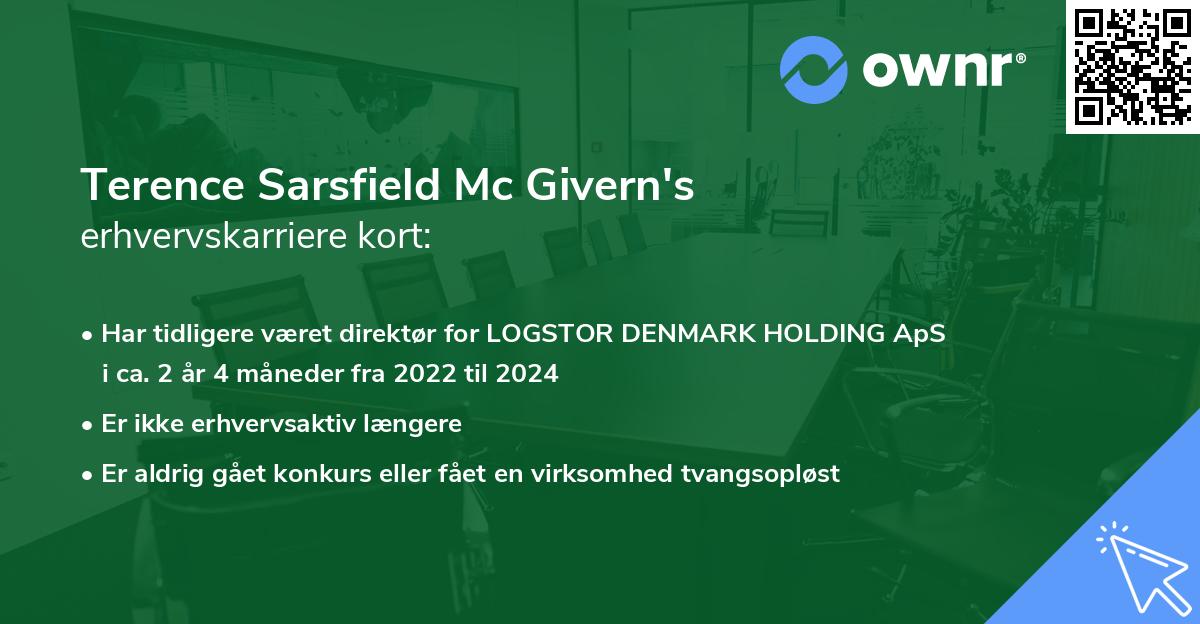 Terence Sarsfield Mc Givern's erhvervskarriere kort