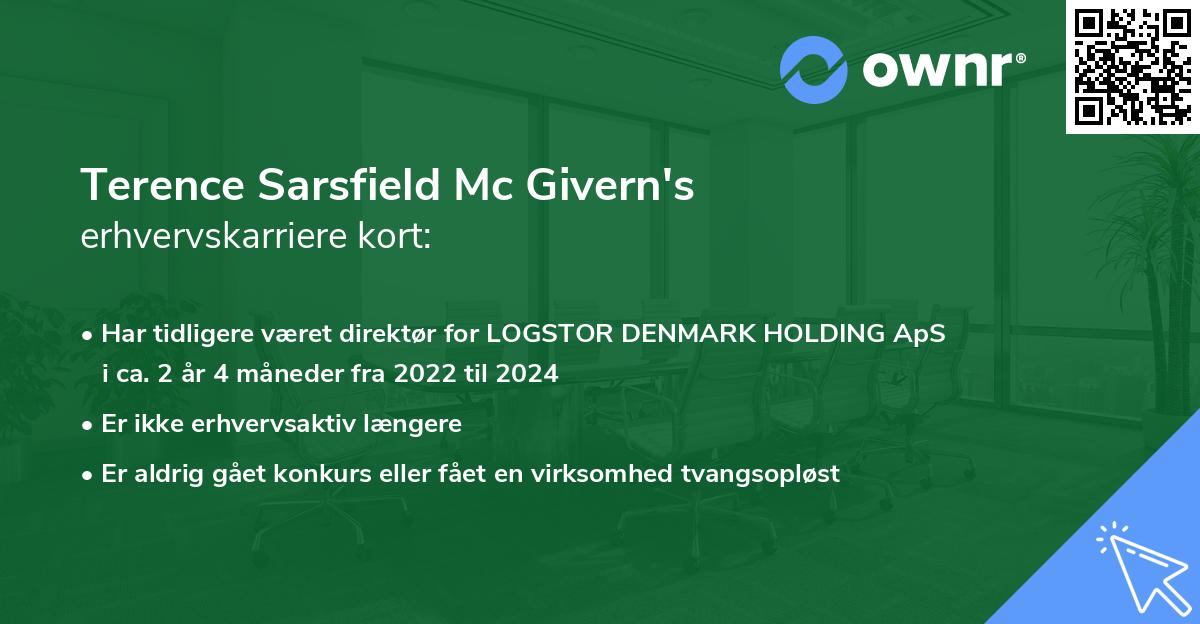 Terence Sarsfield Mc Givern's erhvervskarriere kort