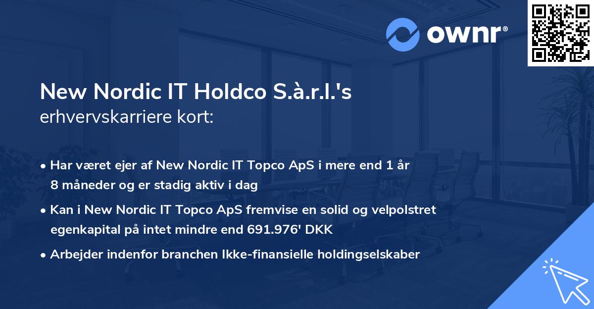 New Nordic IT Holdco S.à.r.l.'s erhvervskarriere kort