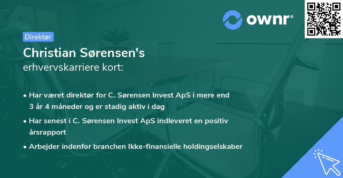 Christian Sørensen's erhvervskarriere kort