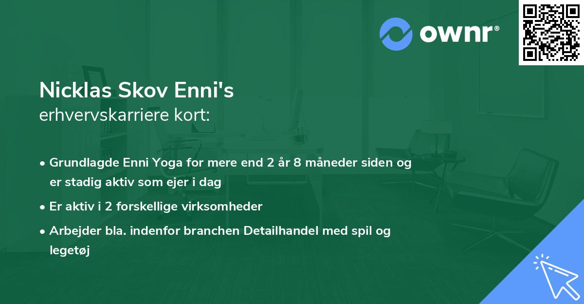 Nicklas Skov Enni's erhvervskarriere kort