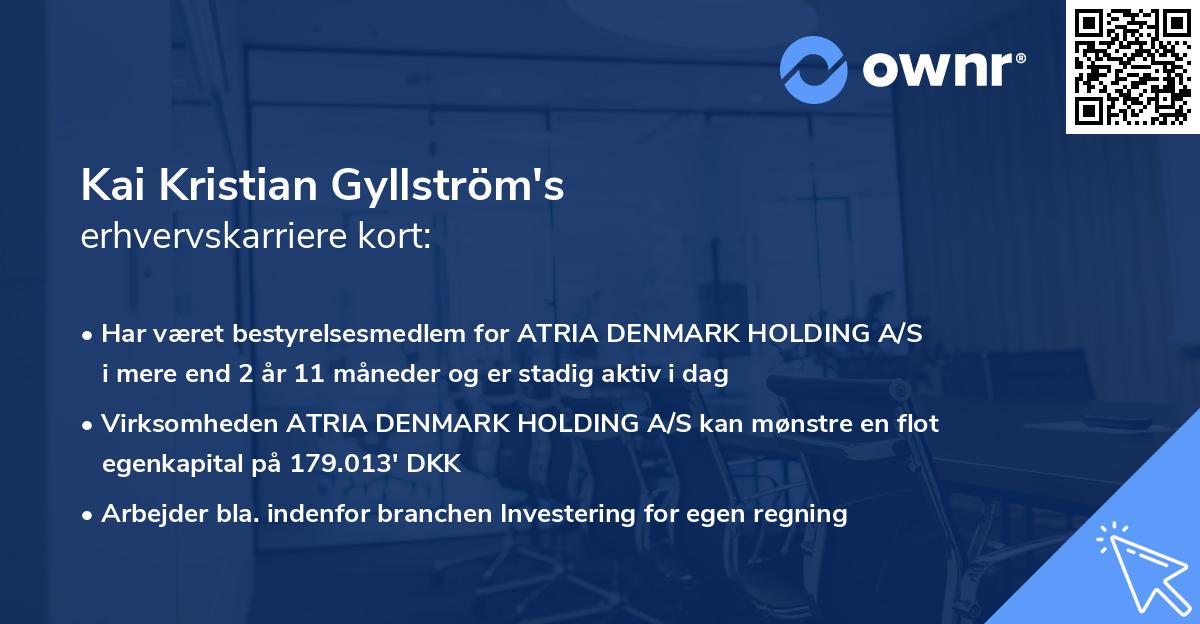 Kai Kristian Gyllström's erhvervskarriere kort