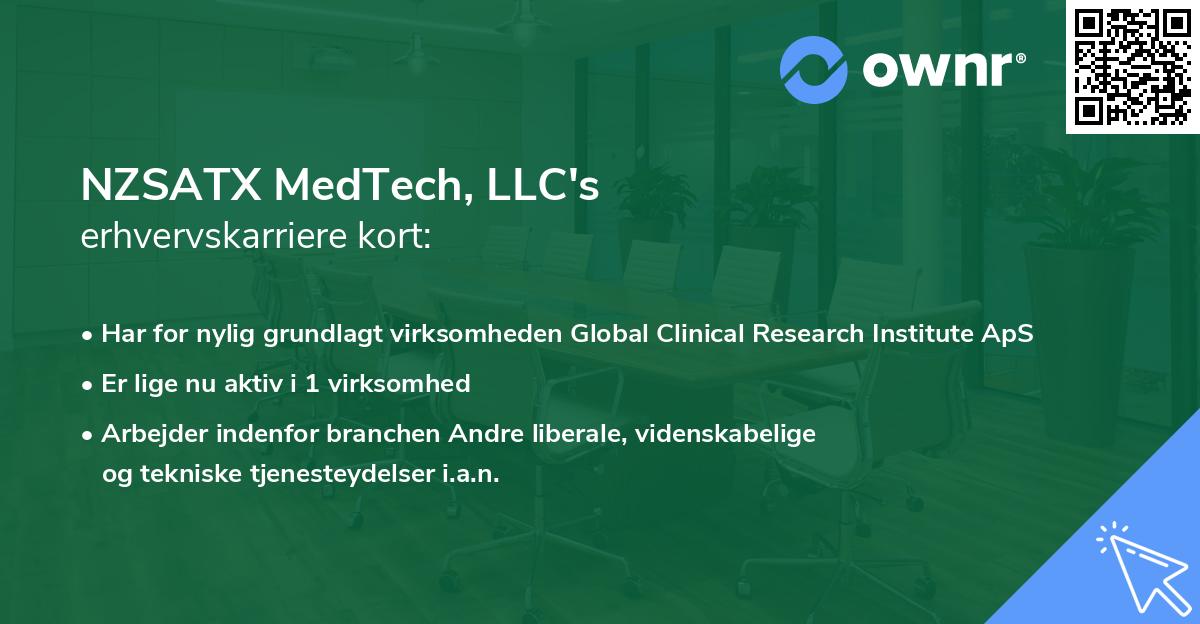 NZSATX MedTech, LLC's erhvervskarriere kort