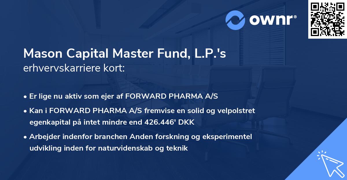 Mason Capital Master Fund, L.P.'s erhvervskarriere kort