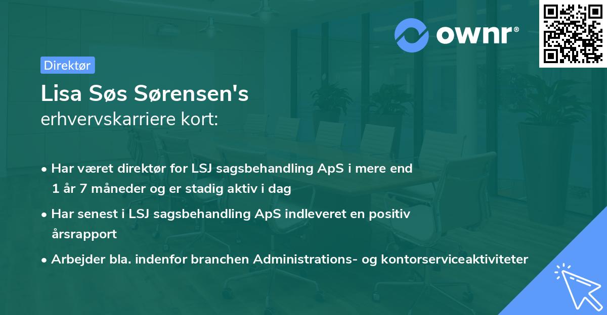 Lisa Søs Sørensen's erhvervskarriere kort