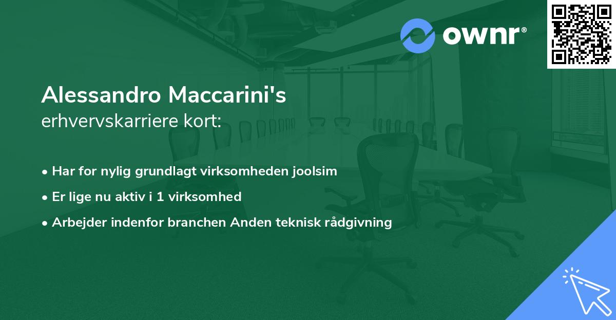 Alessandro Maccarini's erhvervskarriere kort