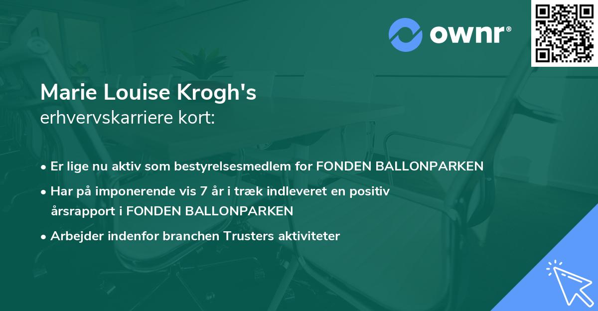 Marie Louise Krogh's erhvervskarriere kort