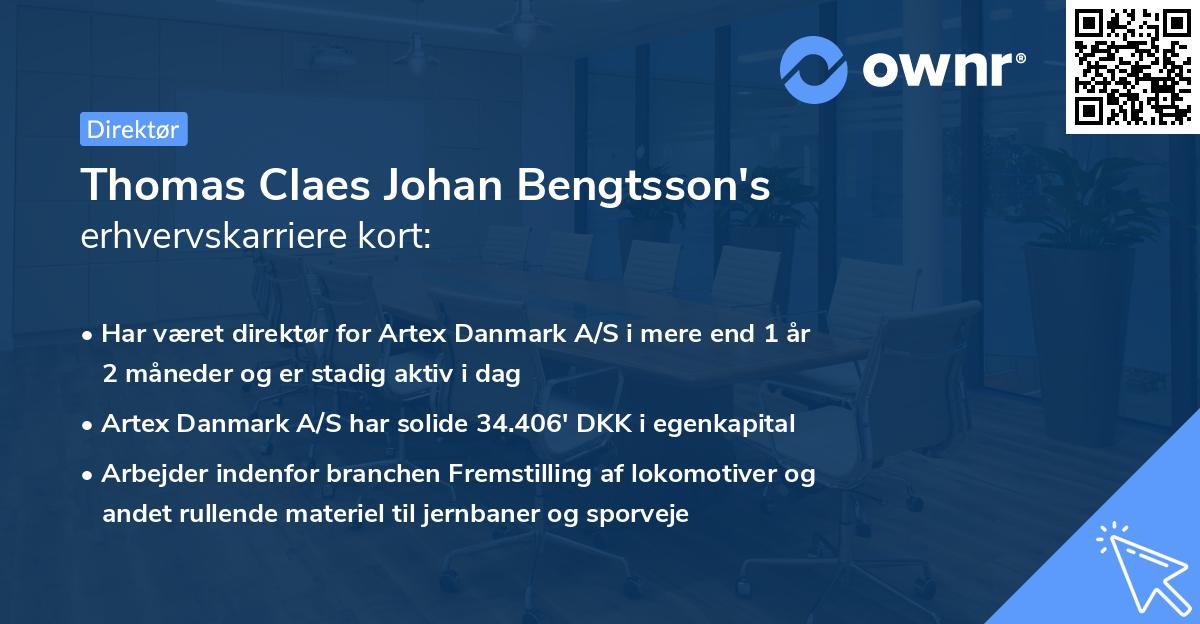 Thomas Claes Johan Bengtsson's erhvervskarriere kort