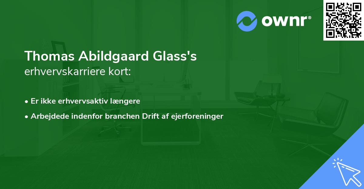 Thomas Abildgaard Glass's erhvervskarriere kort