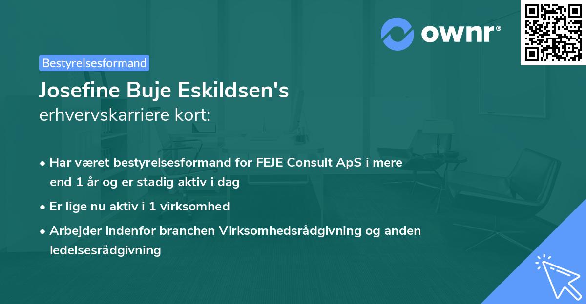 Josefine Buje Eskildsen's erhvervskarriere kort