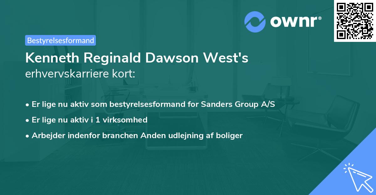 Kenneth Reginald Dawson West's erhvervskarriere kort