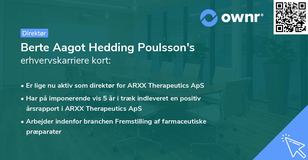 Berte Aagot Hedding Poulsson's erhvervskarriere kort