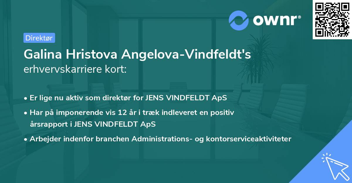 Galina Hristova Angelova-Vindfeldt's erhvervskarriere kort