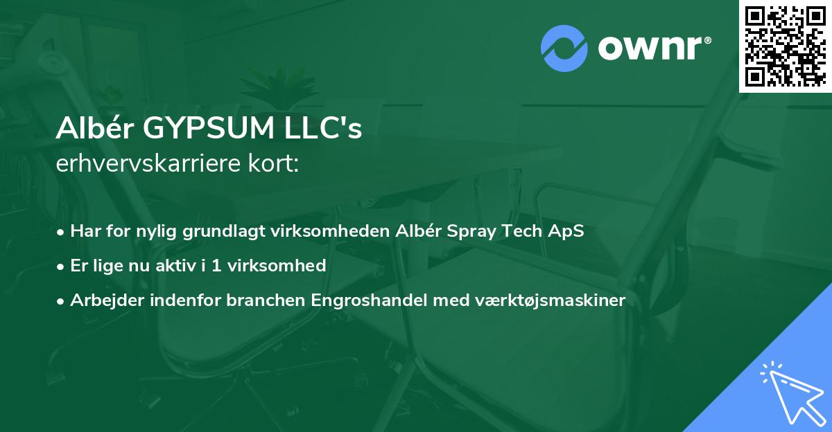 Albér GYPSUM LLC's erhvervskarriere kort