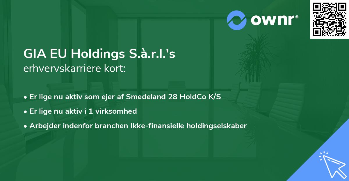 GIA EU Holdings S.à.r.l.'s erhvervskarriere kort