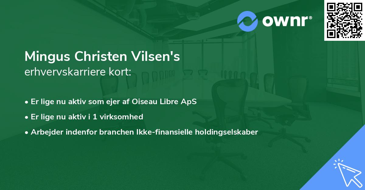Mingus Christen Vilsen's erhvervskarriere kort