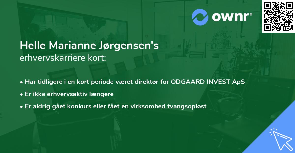 Helle Marianne Jørgensen's erhvervskarriere kort