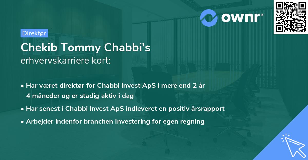 Chekib Tommy Chabbi's erhvervskarriere kort