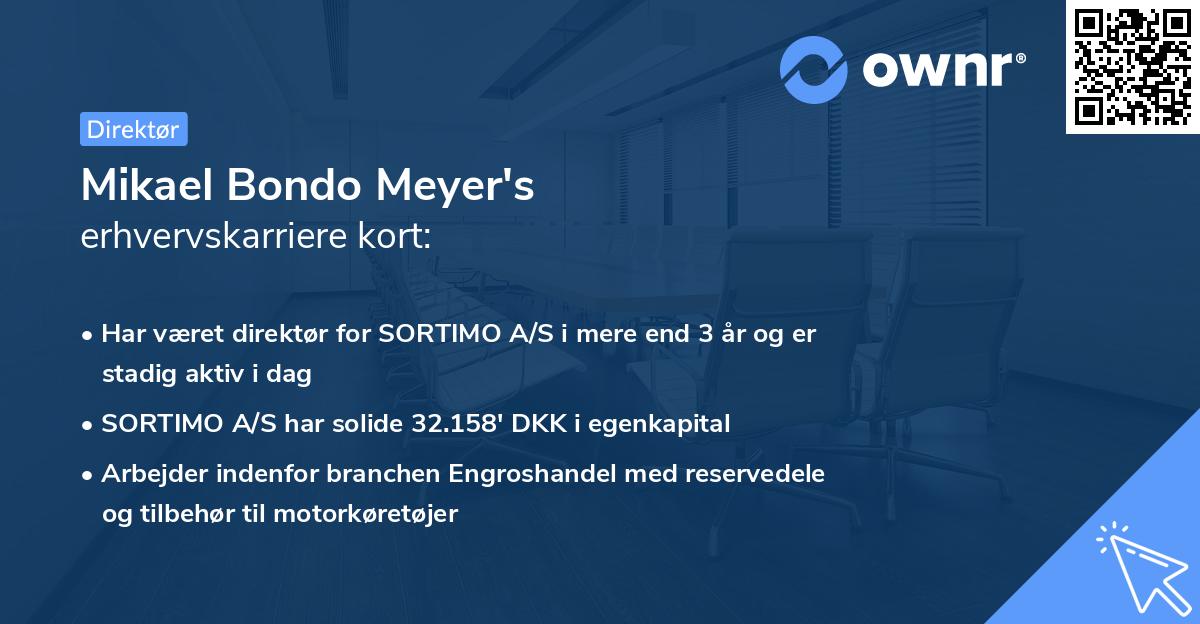 Mikael Bondo Meyer's erhvervskarriere kort