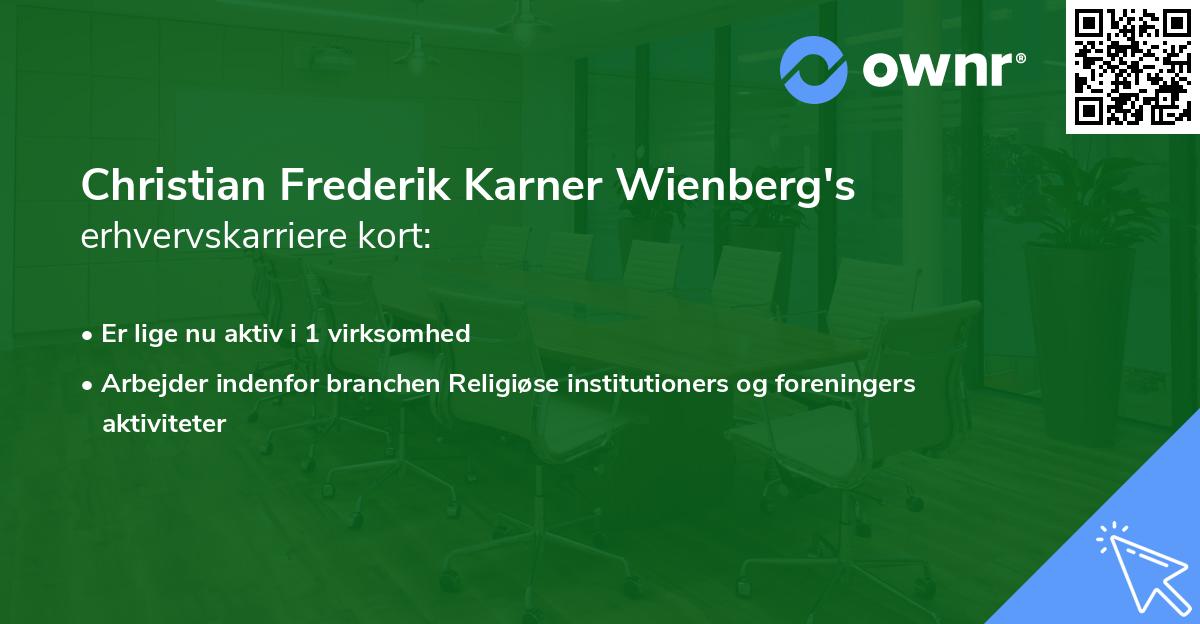 Christian Frederik Karner Wienberg's erhvervskarriere kort